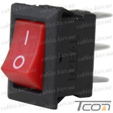 Переключатель малый Daier KCD5-102, ON-ON, 3pin, 3A 250V, красный