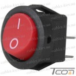 Переключатель малый Daier KCD5-2-101, ON-OFF, 2pin, 3A 250V, красный