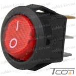 Переключатель малый Daier KCD5-2-101N, с подсветкой, ON-OFF, 3pin, 3A 250V, красный