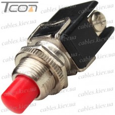 Кнопка Daier PBS-13B RD, OFF-(ON), 2pin, 4A 250V, красная