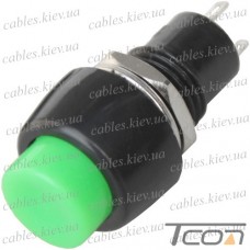 Кнопка Daier DS-450, OFF-ON, 2pin, 1A 250V, зелёная