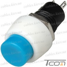 Кнопка Daier DS-451, OFF-(ON), 2pin, 1A 250V, синяя, белый корпус