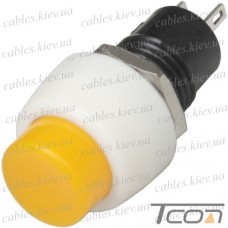 Кнопка Daier DS-451, OFF-(ON), 2pin, 1A 250V, жёлтая, белый корпус
