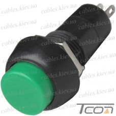 Кнопка Daier PBS-11A, OFF-ON, 2pin, 1A 250V, зелёная