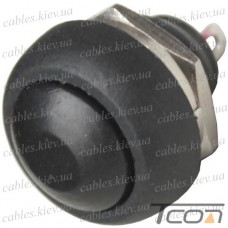 Кнопка Daier PBS-33B BK, OFF-(ON), 2pin, 1A 250V, чёрная