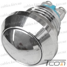 Кнопка антивандальная Daier GQ-12B, OFF-(ON), без фиксации, 2pin (под винт), 3A 250V