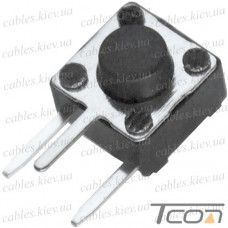 Тактовая кнопка  Daier KFC-A06P3-5.0, OFF-(ON), 3pin, 6х6х5.0мм, чёрная