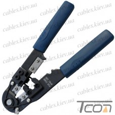 Клещи обжимные (HT-210C) для RJ-45 (8р8с) разъёмов (Hanlong), Tcom