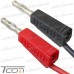 Шнур мультиметра банан - щуп крючок, силиконовый кабель 16AWG, 0.6м (пара) рис 4