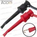 Шнур мультиметра банан - щуп крючок, силиконовый кабель 16AWG, 0.6м (пара) рис 5
