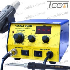 Паяльная станция 2в1 YIHUA 902D (паяльник+компрессорный фен), 1 дисплей