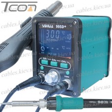 Паяльная станция 2в1 YIHUA 995D+ (паяльник+фен), 1 большой дисплей
