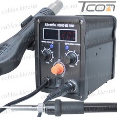 Паяльная станция 2в1 Silverflo 8586D-III PRO (паяльник+фен), 2 дисплея, 780W, 200-480°C, 220V