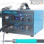 Паяльная станция 2в1 HandsKit 702/245 (паяльник C245+фен), OLed дисплей, 600W, 200-480°C, AC-220V