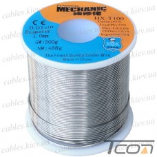 Припой Mechanic HX-T100 (Sn63/Pb37), диам.-1мм, 488гр., на катушке