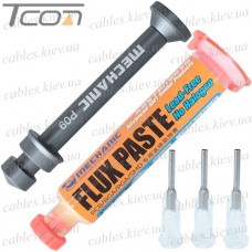 Паяльная флюс-паста Mechanic MCN-UV10, безгалогенная, 10мл. + толкатель алюм.