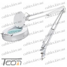 Лупа-лампа на струбцине 8064D-1CP, люминисцентная подсветка Т9 22W, 5 диоптрий, диам.-130мм , Zhongdi