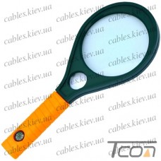Лупа ручная MG89077 круглая, 3-х + 8-и кратное увеличение, диам.-90мм + 23мм, Zhongdi