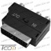Купить Переходник штекер Скарт - 3 гнезда RCA + гнездо mini din4Р, с переключателем, Tcom по выгодной цене
