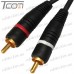 Купить Переходник гнездо RCA- 2 штекера RCA, co шнуром 0,2м, чёрный по выгодной цене