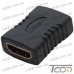 Фото, характеристики, описание Переходник гнездо HDMI - гнездо HDMI, gold, пластик (Тип 2), Tcom