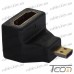 Купить Переходник штекер micro HDMI - гнездо HDMI, угловой, "позолоченный", корпус пластик, Tcom по выгодной цене