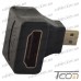 Фото, характеристики, описание Переходник штекер micro HDMI - гнездо HDMI, угловой, "позолоченный", корпус пластик, Tcom