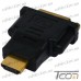 Фото, характеристики, описание Переходник гнездо DVI - штекер HDMI, gold, пластик, Tcom