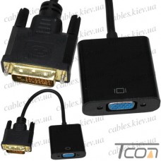 Переходник штекер DVI-D - гнездо VGA, c кабелем 0,1м, Tcom