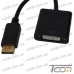 Фото, характеристики, описание Переходник штекер Display Port - гнездо DVI, с кабелем 0,2м, Tcom