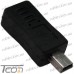 Купить Переходник штекер mini USB - гнездо micro USB, пластик, Tcom по выгодной цене