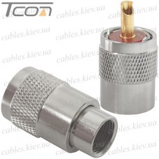 Штекер UHF (RG-8), накрутка, под кабель, медь