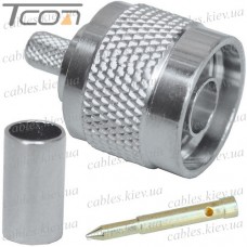 Штекер N (RG-58), обжимной, под кабель, латунь