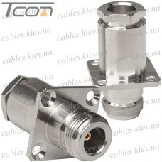 Гнездо N (RG-8) фланец, под кабель, латунь