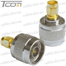 Переходник штекер SMA - штекер N, латунь, Tcom
