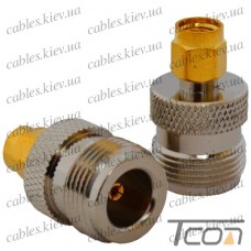 Переходник штекер SMA - гнездо N, латунь, Tcom