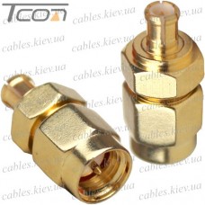 Переходник штекер SMA - штекер MCX, латунь, gold