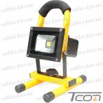 Прожектор аккумуляторный светодиодный (COB), переносной, 10W, (аккумулятор: 3.7V, 2000mAh), IP65