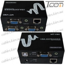 Удлинитель VGA и аудио сигнала до 100м (MT-100T), MT-VIKI