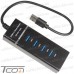 Фото, характеристики, описание USB HUB на 4 порта USB 3.0, с подсветкой, пассивный (в блистере)