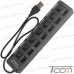 USB HUB на 7 портов USB 2.0, с выключателями и подсветкой, активный рис 4