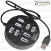 USB HUB на 8 портов USB 2.0, круглый, активный (в блистере) рис 5