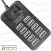Фото, характеристики, описание USB HUB на 10 портов USB 2.0, с выключателем, активный (в блистере)