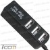 Фото, характеристики, описание Type-C HUB 3.1 на 4 порта USB 2.0, пассивный (в блистере)