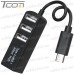 Type-C HUB 3.1 на 4 порта USB 2.0, пассивный (в блистере) рис 4