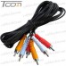 Купить Шнур соединительный 3 RCA х 3 RCA (JAPAN), 1,2метра, Tcom по выгодной цене