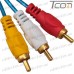 Фото, характеристики, описание Шнур соединительный 3RCA × 3RCA, позолоченный, 1.5 метра, Tcom