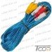 Купить Шнур соединительный 3RCA × 3RCA, позолоченный, 5 метров, Tcom по выгодной цене
