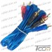 Купить Шнур соединительный 3 RCA х 3 RCA, gold, диам.-3+3+3мм, прозрачно-синий, 1,5м, Tcom по выгодной цене