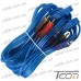 Купить Шнур соединительный 3 RCA х 3 RCA, gold, диам.-3+3+3мм, прозрачно-синий, 5м, Tcom по выгодной цене